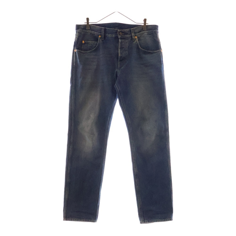 GUCCI(グッチ) ボタンフライ ウォッシュ テーパードデニムパンツ インディゴ 408637 DXBBQ
