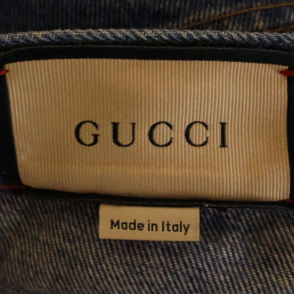 GUCCI(グッチ) ボタンフライ ウォッシュ テーパードデニムパンツ インディゴ 408637 DXBBQ