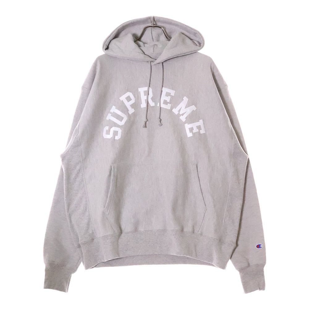 SUPREME(シュプリーム) 25SS×CHAMPION Hooded Sweatshirt Heather チャンピオン アーチロゴ フーデッド プルオーバー スウェット パーカー グレー