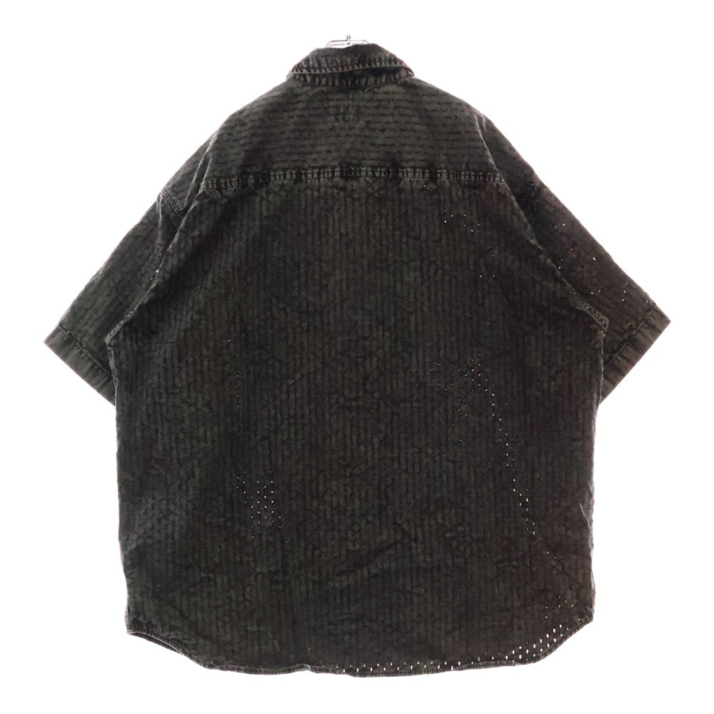 DIESEL(ディーゼル) S-LAZER レーザー加工 レギュラーカラー コットン 半袖シャツ グレー A12967 0KLAW