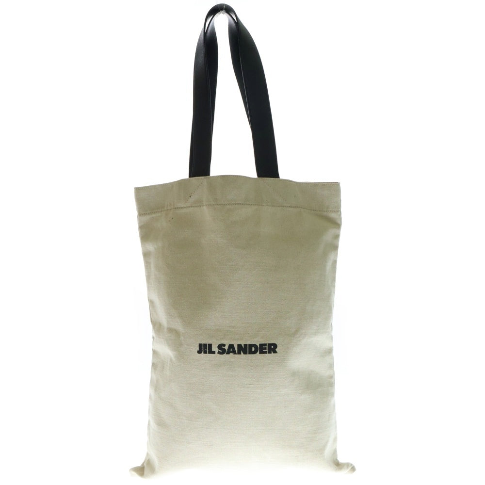 JIL SANDER(ジルサンダー) 21SS レザーハンドル ロゴプリント キャンバス トートバッグ ホワイト JSPR852457 WRB730014 102