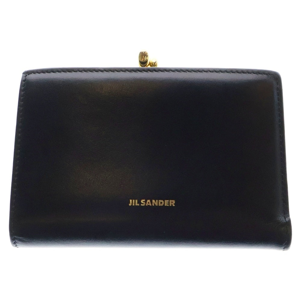 JIL SANDER(ジルサンダー) GOJI PURSE SM ゴジパース レザー コンパクト ウォレット 二つ折り がま口 財布 ブラック J07UI0015-P4840 001