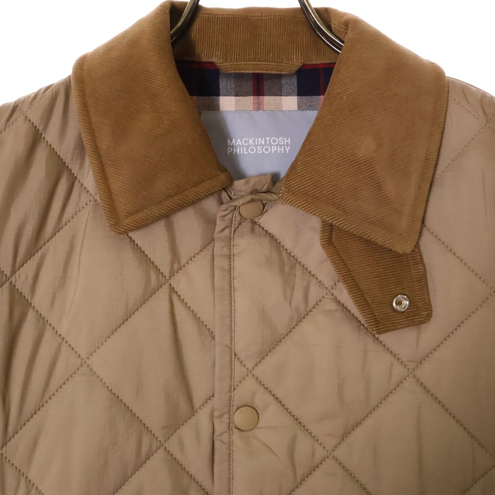 MACKINTOSH PHILOSOPHY(マッキントッシュフィロソフィー) 24AW SOMERFORD サマーフォード コーデュロイカラー ナイロン キルティング コート ベージュ レディースR9A57-478