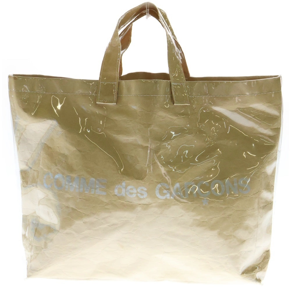 COMME des GARCONS(コムデギャルソン) クラフトペーパー PVC ロゴペイント トートバッグ ベージュ GO-K 201