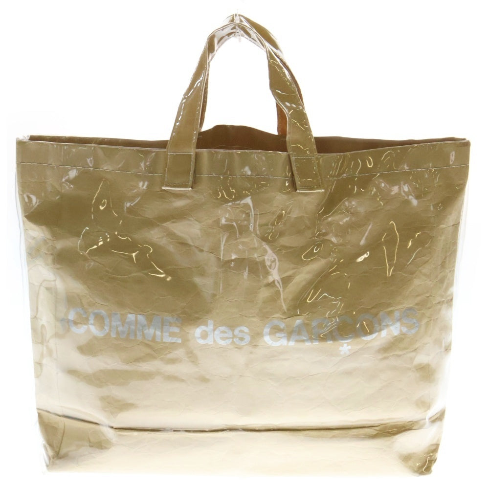 COMME des GARCONS(コムデギャルソン) クラフトペーパー PVC ロゴペイント トートバッグ ベージュ GO-K 201