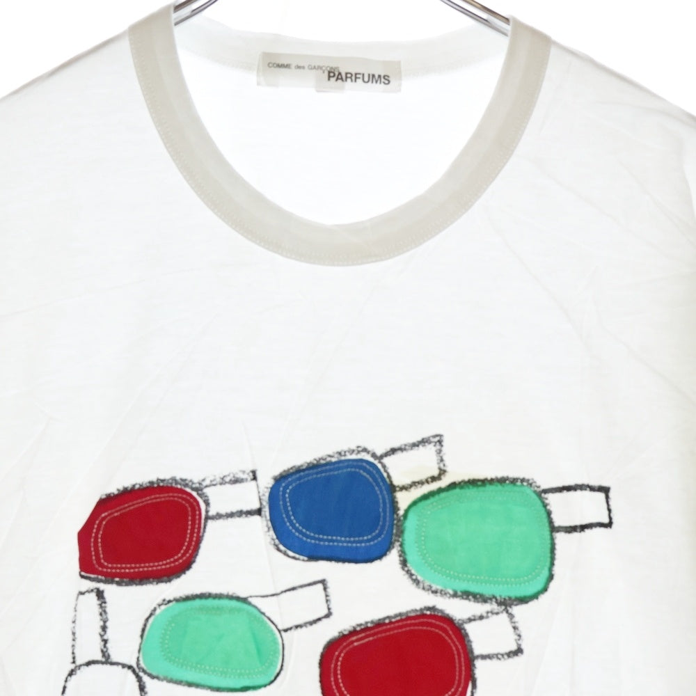 COMME des GARCONS(コムデギャルソン) PARFUMS BEARDS TEE パルファム フロントプリントTシャツ 半袖クルーネックカットソー ホワイト