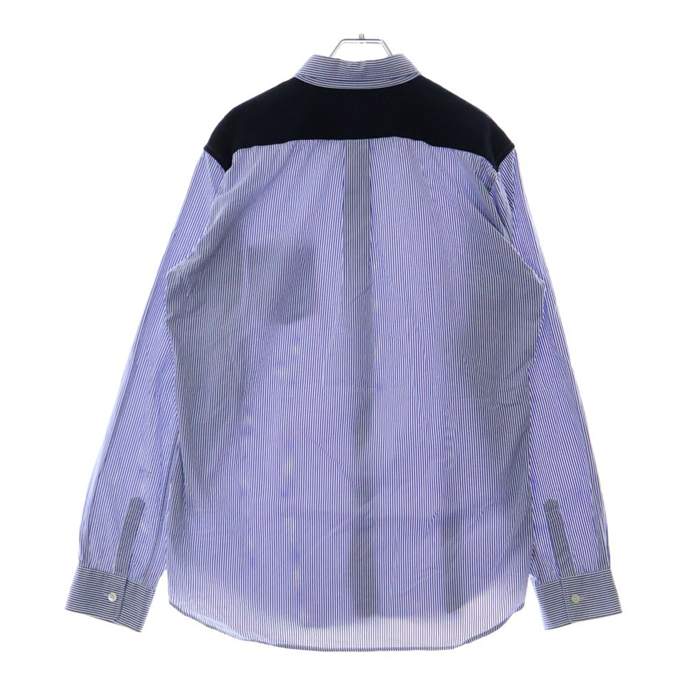 COMME des GARCONS SHIRT(コムデギャルソンシャツ) ヨーク切替 長袖ストライプシャツ ブルー