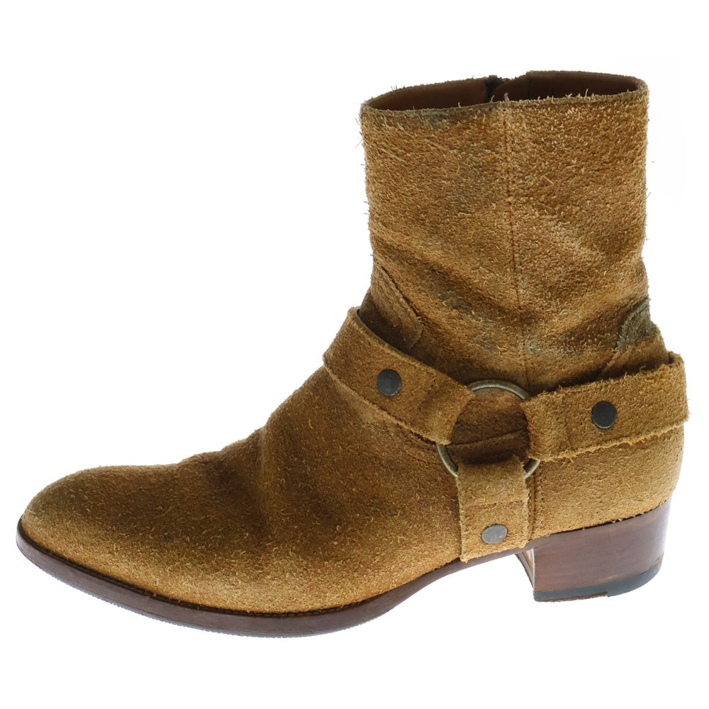 SAINT LAURENT PARIS(サンローランパリ) 16AW WYATT HARNESS RING SUEDE BOOTS ワイアットハーネスリング スウェードブーツ ブラウン WA 420090