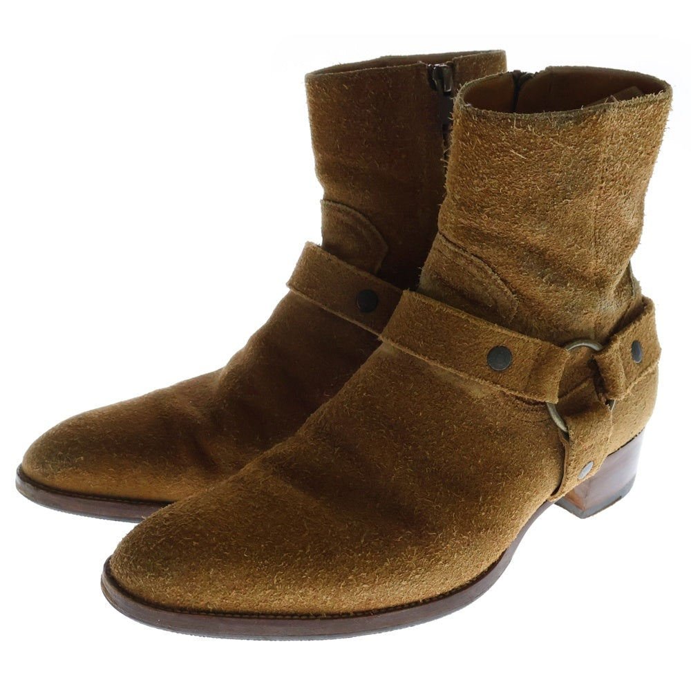 SAINT LAURENT PARIS(サンローランパリ) 16AW WYATT HARNESS RING SUEDE BOOTS ワイアットハーネスリング スウェードブーツ ブラウン WA 420090