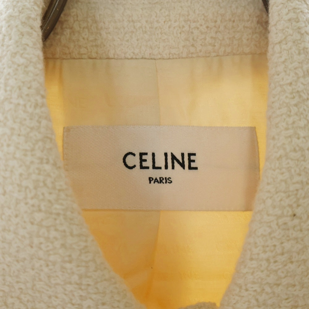 CELINE(セリーヌ) ベルヌイユ トリオンフボタン ツイード セットアップ スーツ ショート丈 ジャケット スカート アイボリー レディース 2V87V280Z.01EM