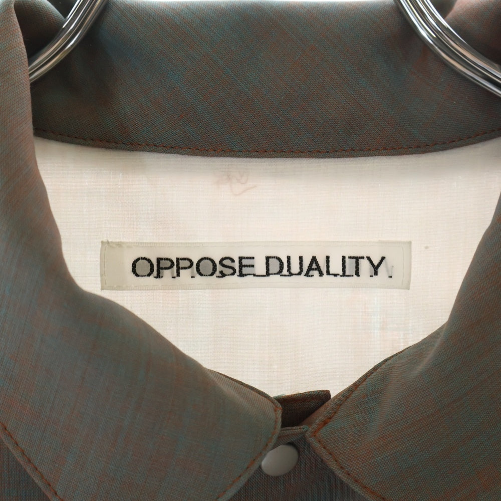 OPPOSE DUALITY(オポーズデュアリティ) 25SS Chambray Panel Shirts シャンブレーパネル スナップボタン 長袖シャツ オレンジ OD2002SHT-25SS