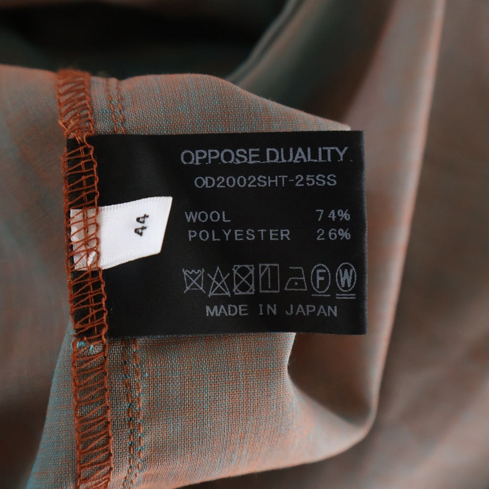 OPPOSE DUALITY(オポーズデュアリティ) 25SS Chambray Panel Shirts シャンブレーパネル スナップボタン 長袖シャツ オレンジ OD2002SHT-25SS