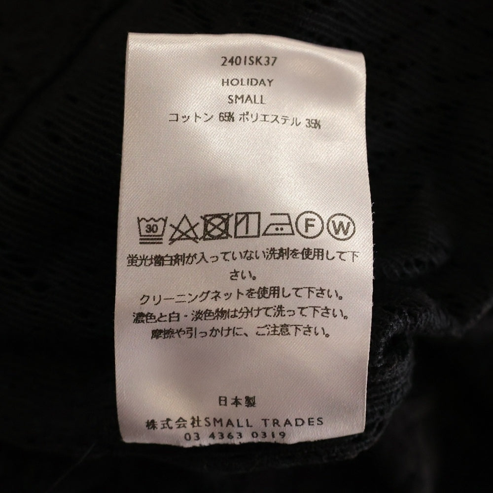 SHINYA KOZUKA(シンヤコズカ) 24SS HOLIDAY ラッセル コットン レギュラーカラー ノースリーブシャツ ブラック 2401SK37
