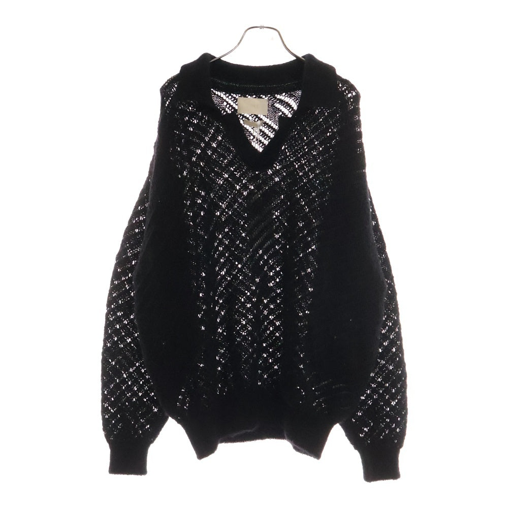 YOKE(ヨーク) 24SS SILK MOHAIR PULLOVER SWEATER シルク モヘア プルオーバーニット セーター ブラック YK24SS0671S