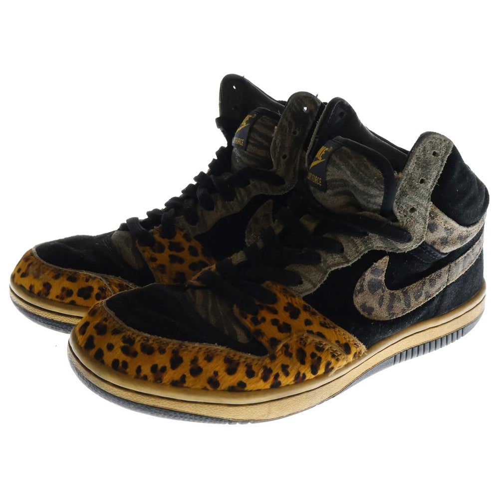 NIKE(ナイキ) 【観賞用 2007年製】 COURT FORCE HIGH PRMEIUM コートフォースハイプレミアム ビーストパック レオパード柄 ハイカットスニーカー US8/26cm 314429-021