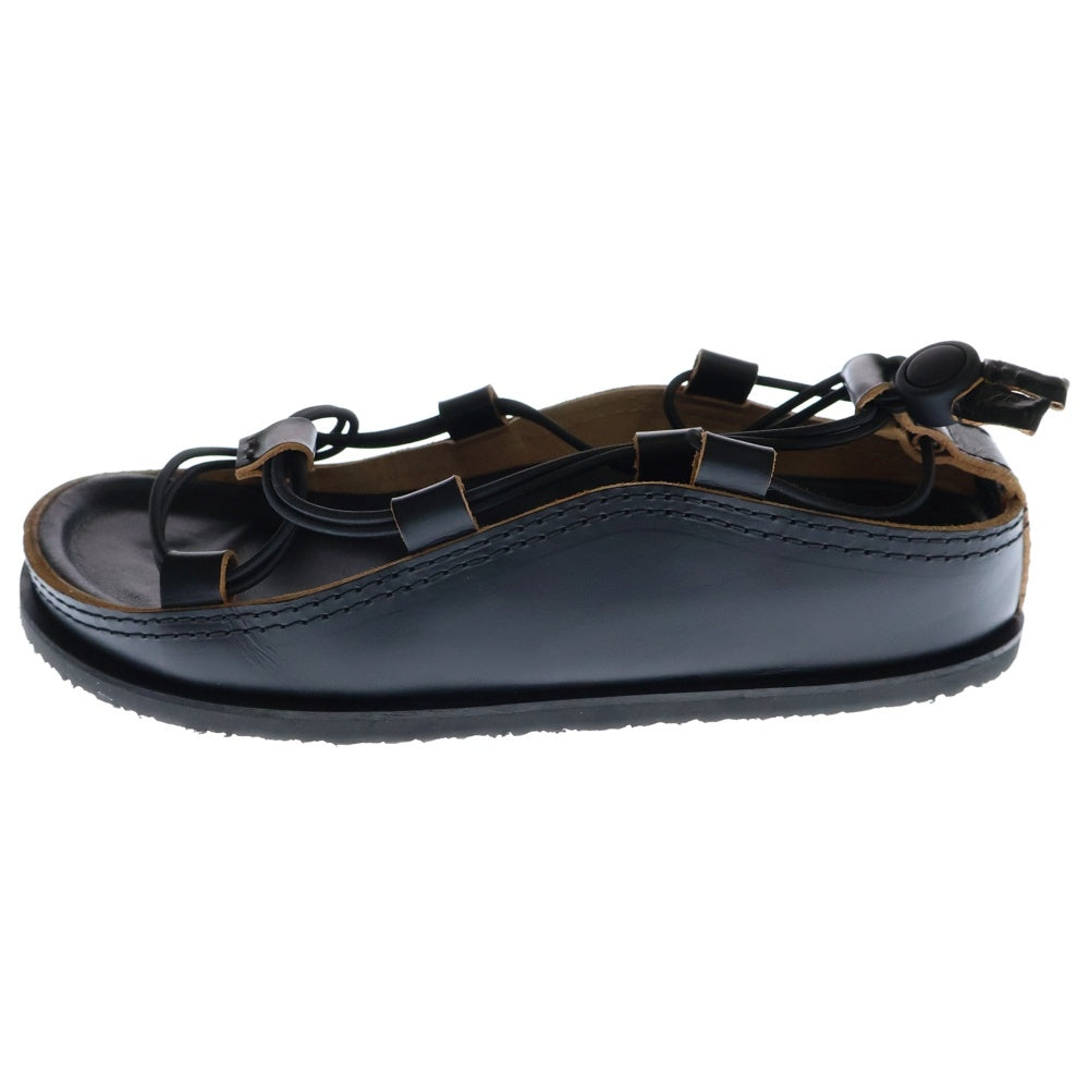 LEMAIRE(ルメール) 24SS FUSSBETT SPARTAN SANDALS フスベット スペルタン 編み込み ストラップサンダル レザーシューズ ブラック FO0089 LL0079