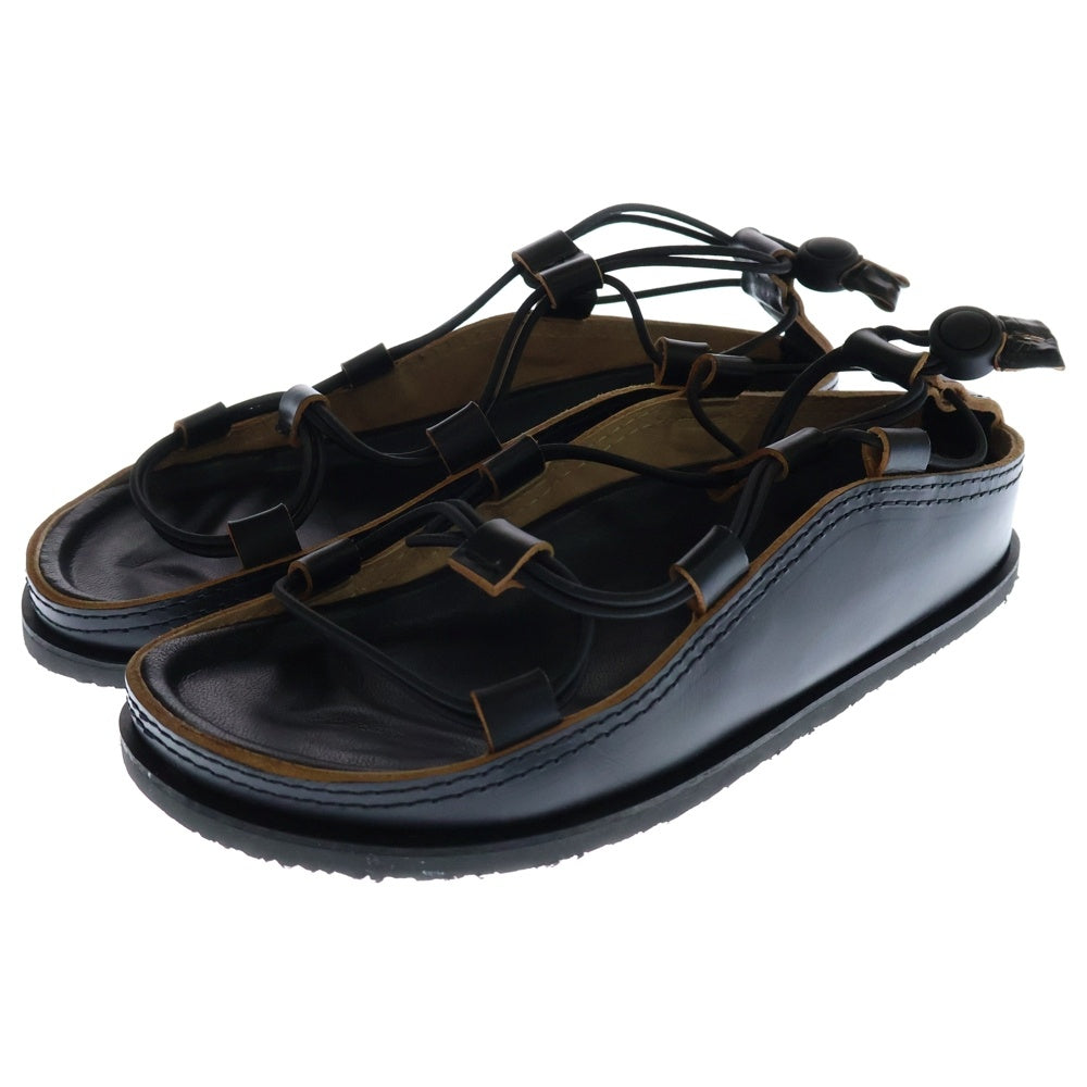 LEMAIRE(ルメール) 24SS FUSSBETT SPARTAN SANDALS フスベット スペルタン 編み込み ストラップサンダル レザーシューズ ブラック FO0089 LL0079