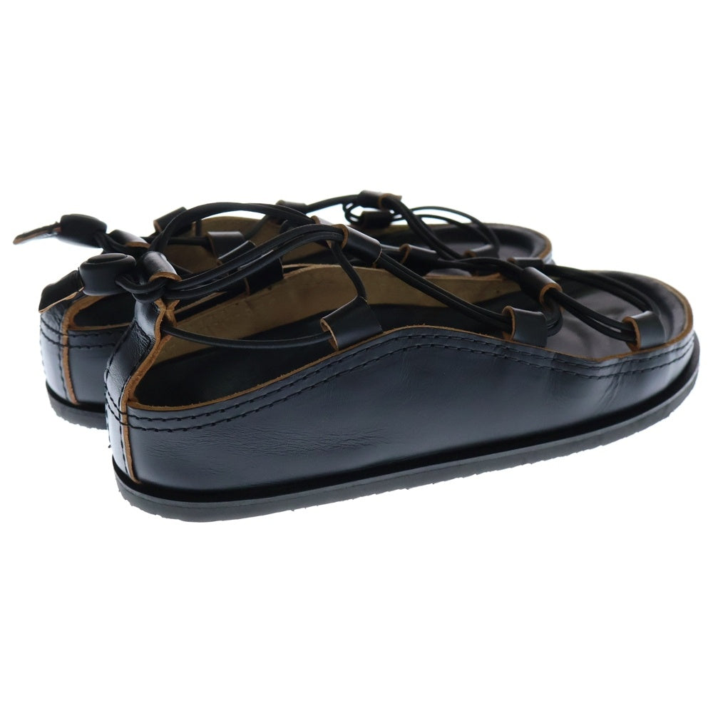 LEMAIRE(ルメール) 24SS FUSSBETT SPARTAN SANDALS フスベット スペルタン 編み込み ストラップサンダル レザーシューズ ブラック FO0089 LL0079