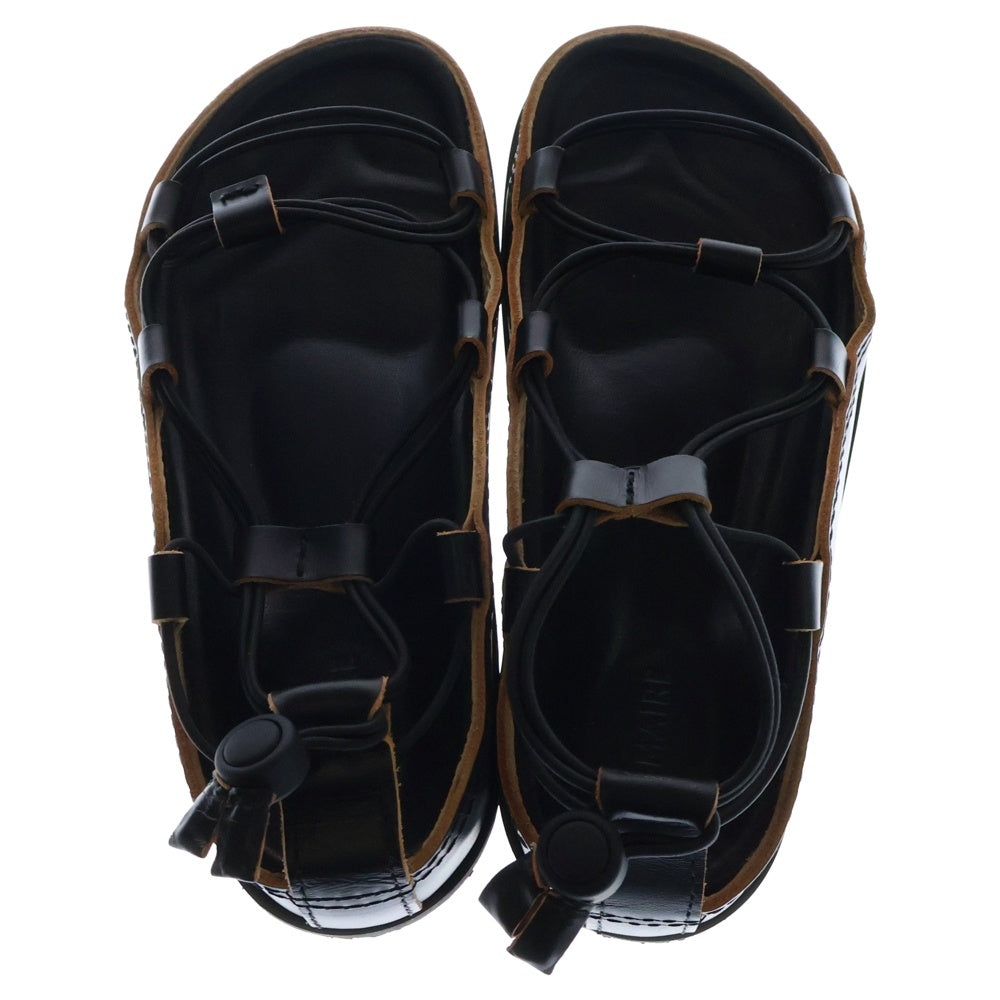 LEMAIRE(ルメール) 24SS FUSSBETT SPARTAN SANDALS フスベット スペルタン 編み込み ストラップサンダル レザーシューズ ブラック FO0089 LL0079