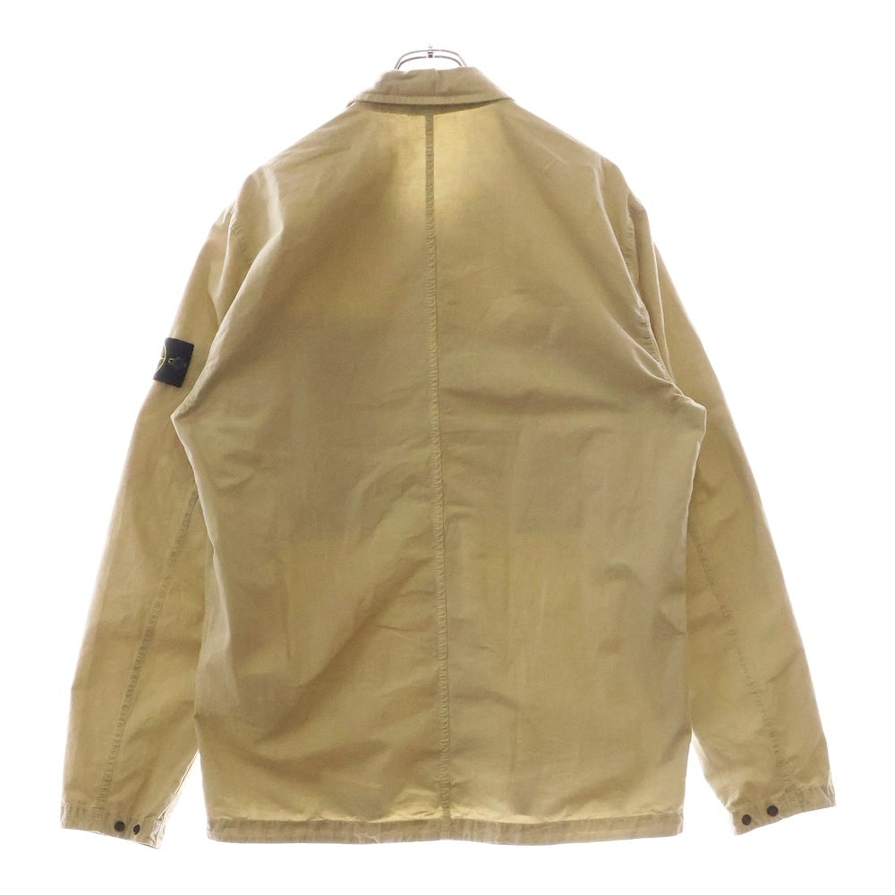 STONE ISLAND(ストーンアイランド) 23AW ロゴワッペン ガーメントダイ ジップアップシャツジャケット ブルゾン ベージュ 7915102WN