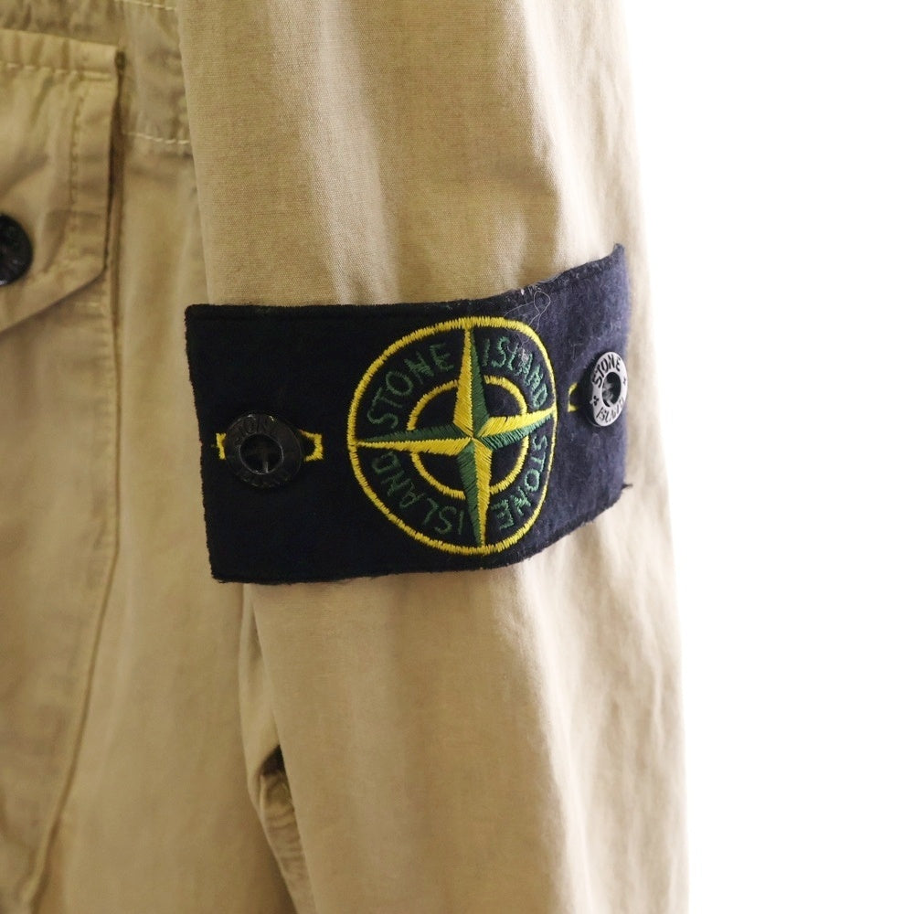 STONE ISLAND(ストーンアイランド) 23AW ロゴワッペン ガーメントダイ ジップアップシャツジャケット ブルゾン ベージュ 7915102WN