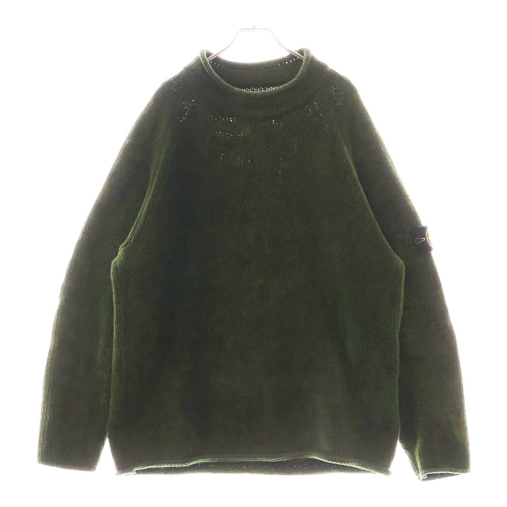 STONE ISLAND(ストーンアイランド) 22AW ロゴワッペン シェニール モックネック ニットセーター グリーン 7715513A5