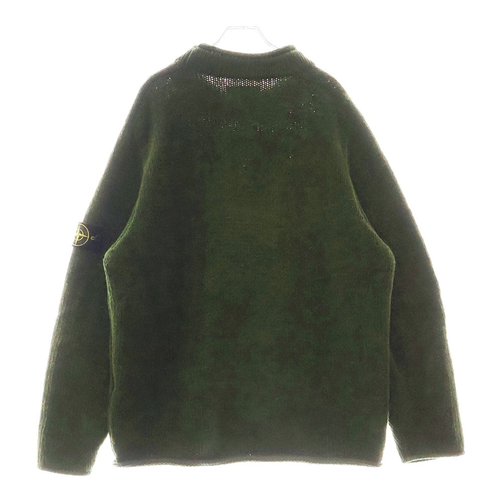 STONE ISLAND(ストーンアイランド) 22AW ロゴワッペン シェニール モックネック ニットセーター グリーン 7715513A5