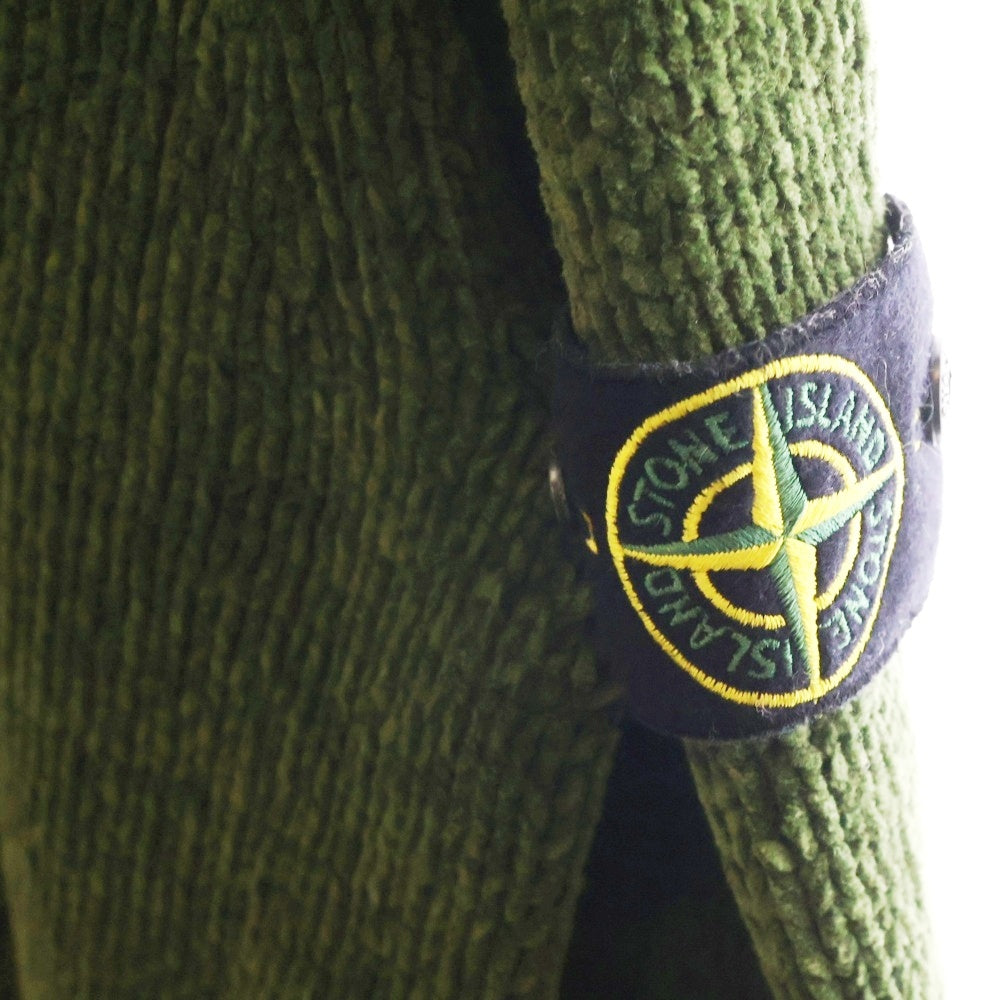 STONE ISLAND(ストーンアイランド) 22AW ロゴワッペン シェニール モックネック ニットセーター グリーン 7715513A5