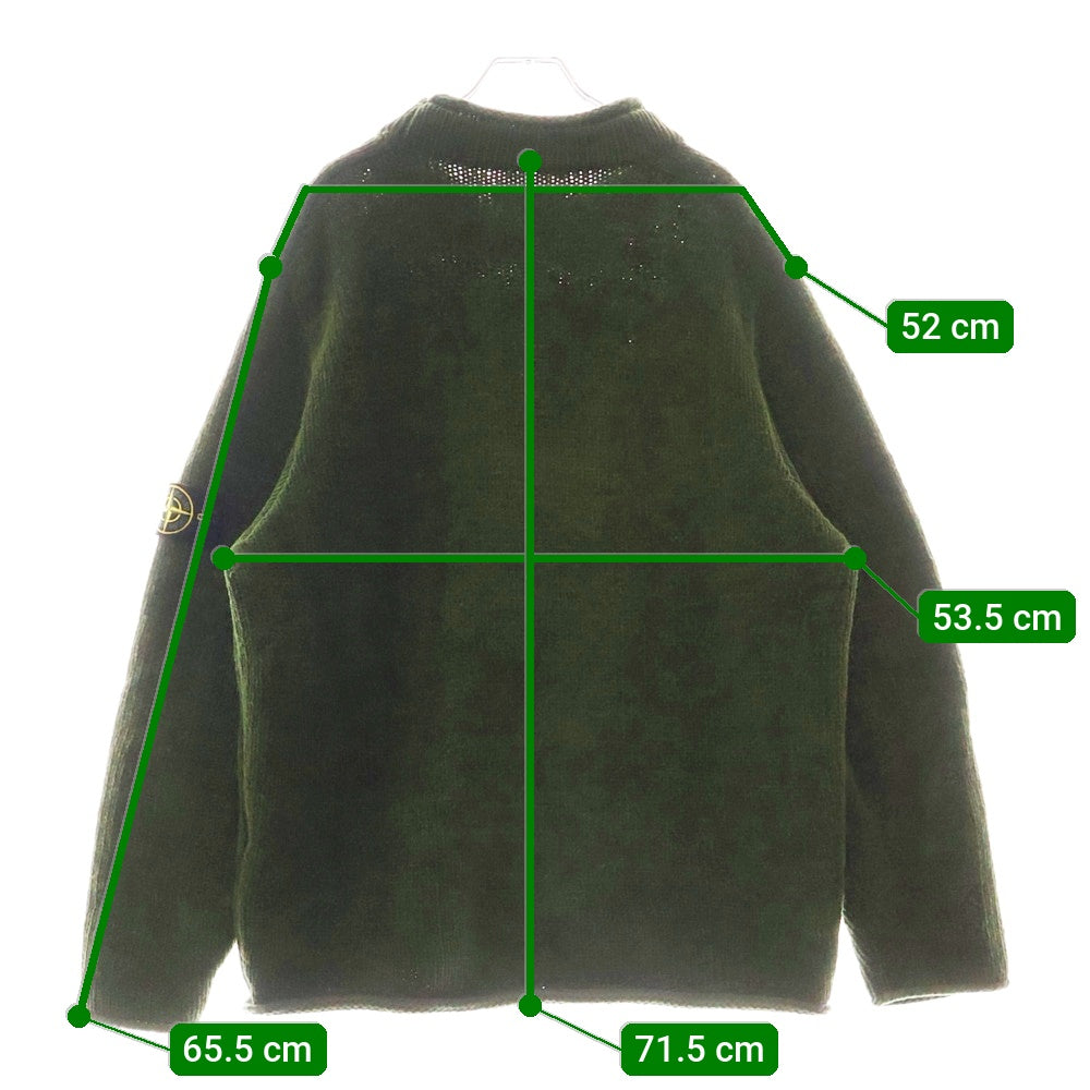 STONE ISLAND(ストーンアイランド) 22AW ロゴワッペン シェニール モックネック ニットセーター グリーン 7715513A5