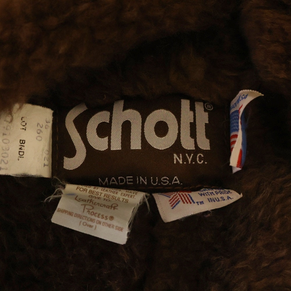 SCHOTT(ショット) SHEEPSKIN COAT シープスキン ボアムートンコート スウェード ブラウン