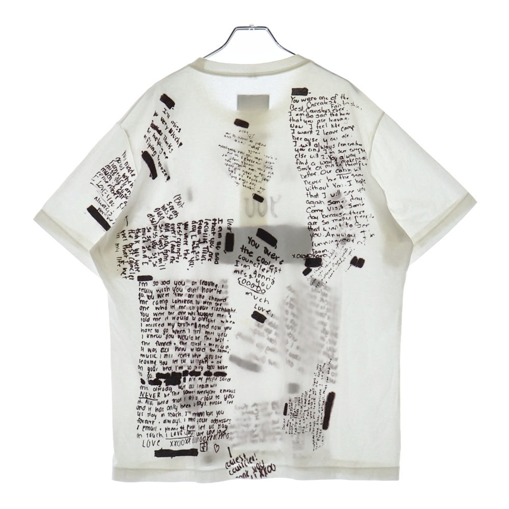 doublet(ダブレット) 23SS ANONYMOUS SIGN PRINTED T-SHIRT アノニマス サインプリント クルーネック半袖Tシャツ カットソー ホワイト 23SS28CS276