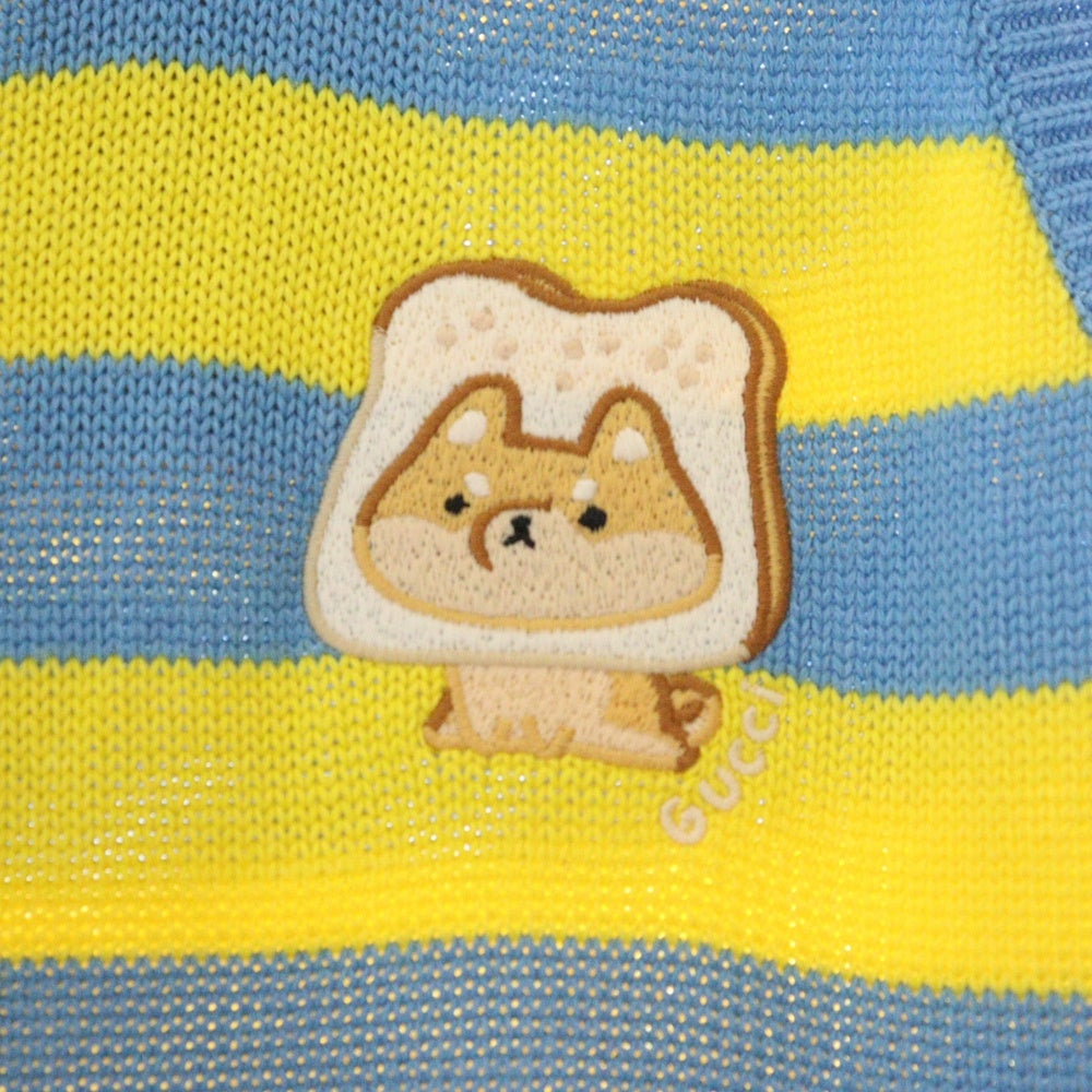 GUCCI(グッチ) 23AW アニマル 刺繍 マキシ丈 ボーダー ニット ノースリーブ ワンピース レディース 738632 XKC1S