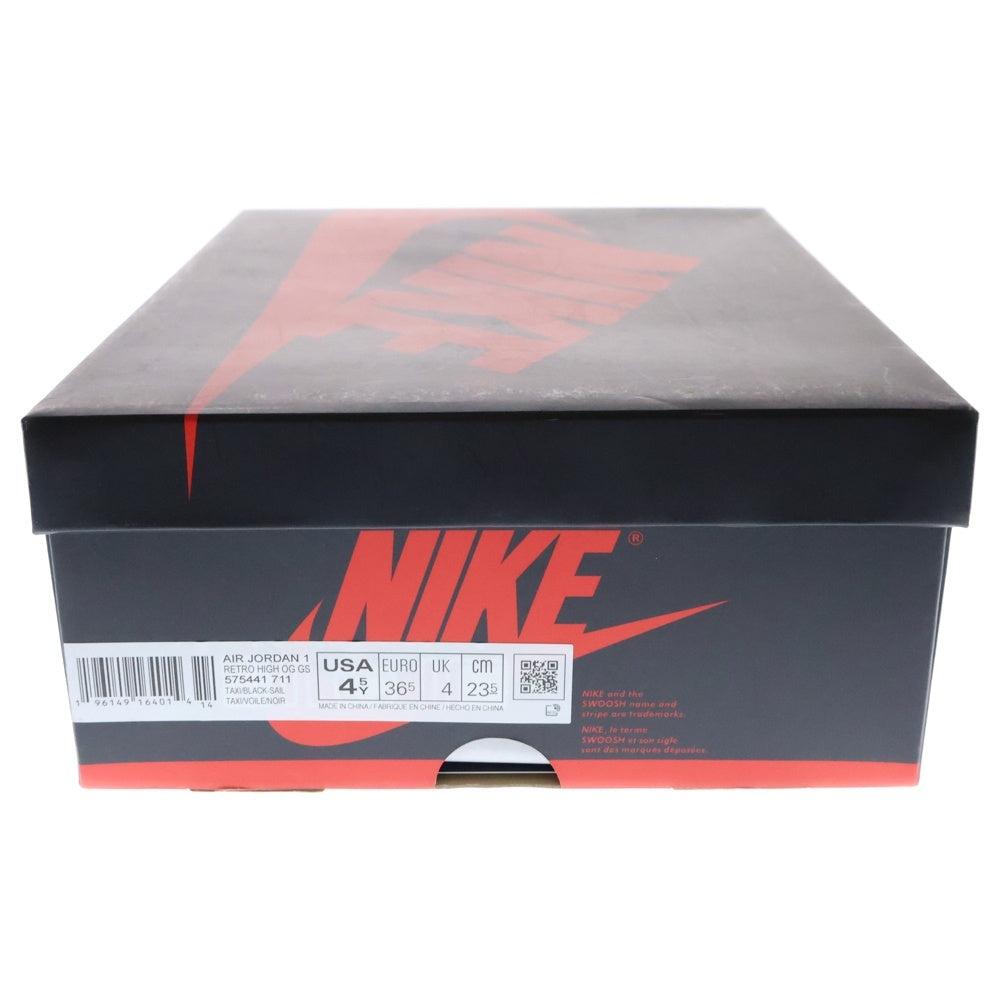 NIKE(ナイキ) AIR JORDAN 1 RETRO HIGH OG TAXI エアジョーダン 1 レトロ ハイカットスニーカー レディース イエロー/ブラック US4.5Y/23.5cm 575441-711