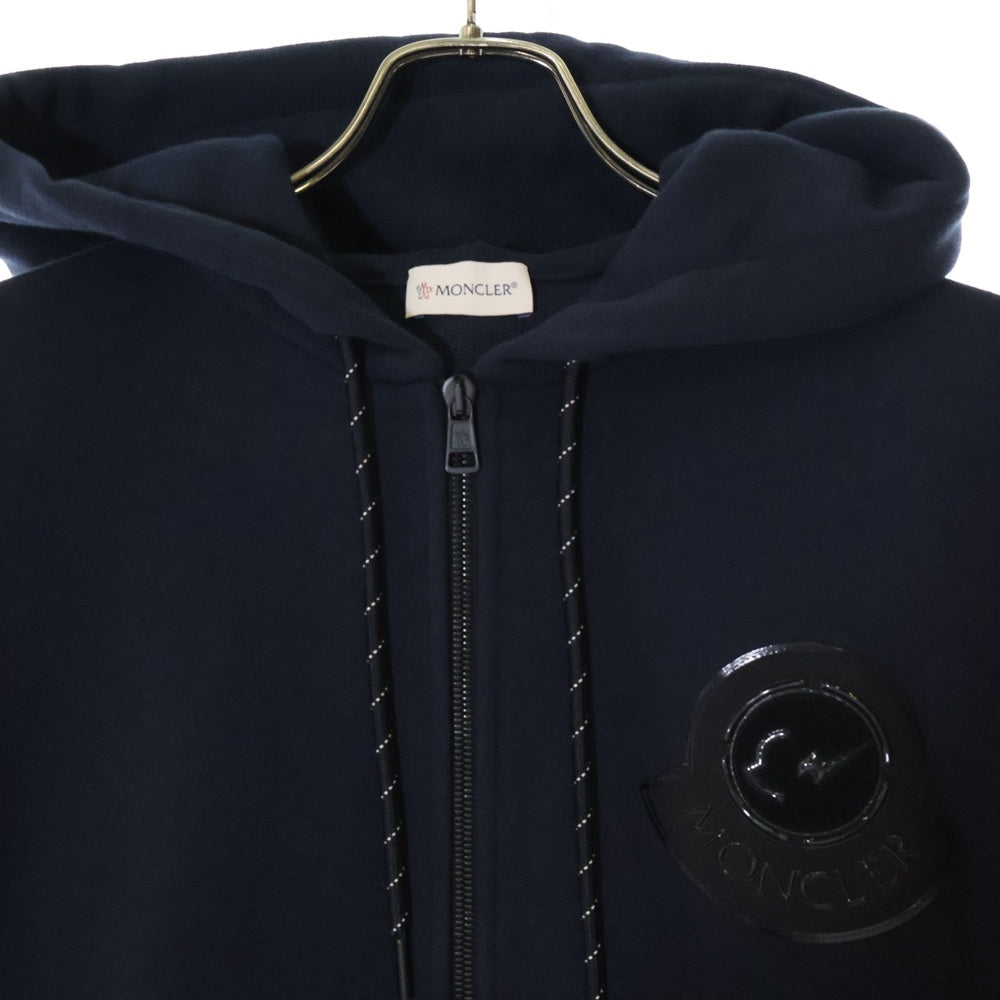 MONCLER(モンクレール) 21AW ×FRAGMENT MAGLIA CARDIGAN フラグメント フロントロゴワッペン ジップアップ カーディガン パーカー ネイビー G209U8G00013 809F4