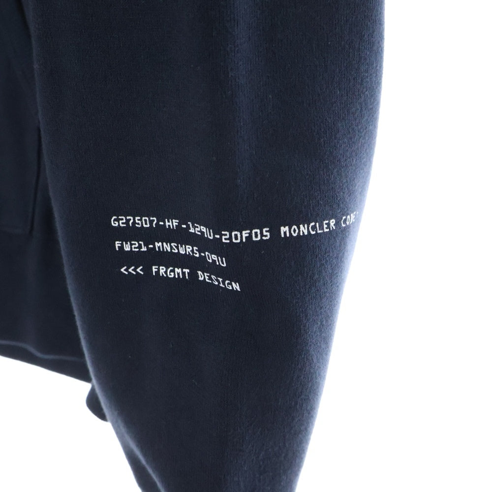MONCLER(モンクレール) 21AW ×FRAGMENT MAGLIA CARDIGAN フラグメント フロントロゴワッペン ジップアップ カーディガン パーカー ネイビー G209U8G00013 809F4