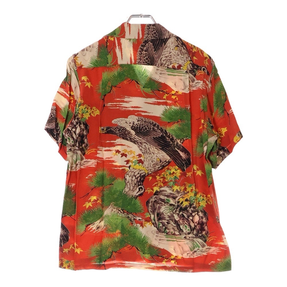 SUN SURF(サンサーフ) BIG EAGLE ビッグイーグル 総柄プリント レーヨン オープンカラー アロハ ハワイアン 半袖シャツ レッド SS34872