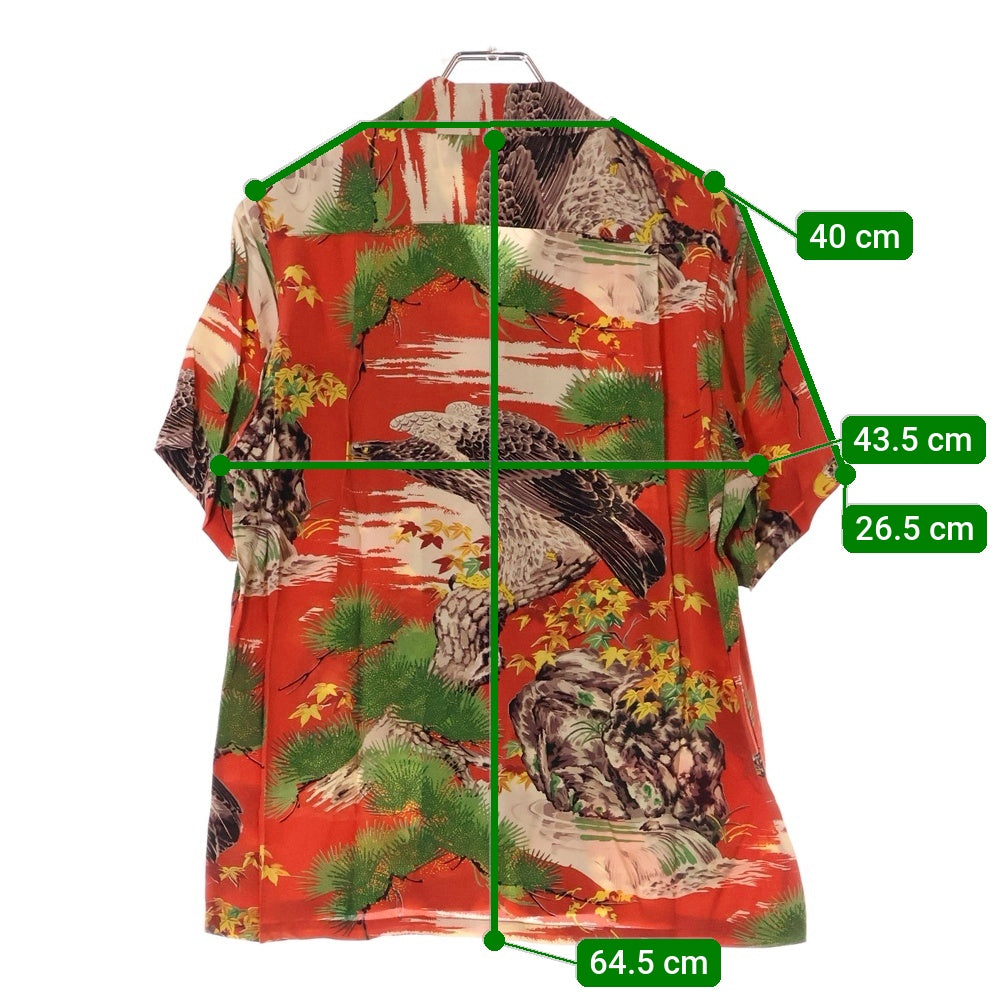 SUN SURF(サンサーフ) BIG EAGLE ビッグイーグル 総柄プリント レーヨン オープンカラー アロハ ハワイアン 半袖シャツ レッド SS34872