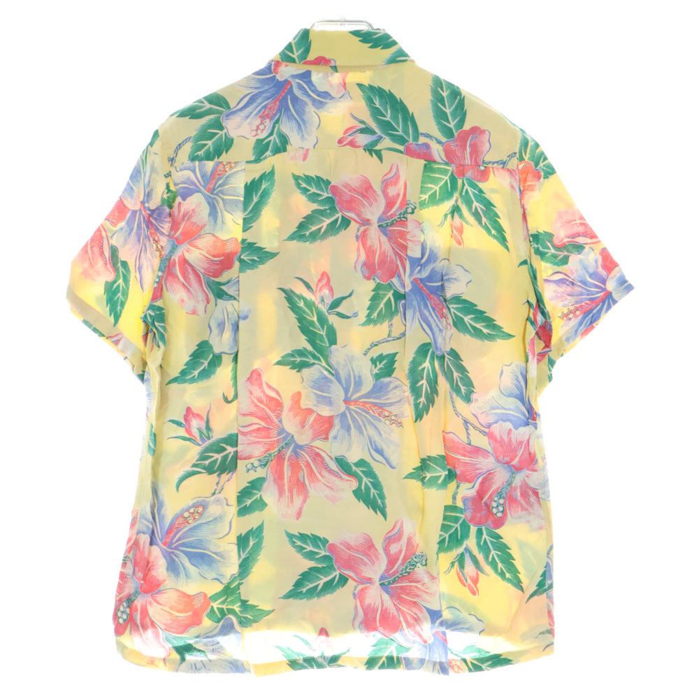 VINTAGE(ヴィンテージ) 50S VINTAGE MADE IN California ヴィンテージ メイドインカリフォルニア フラワー総柄プリント オープンカラー アロハ ハワイアン 半袖シャツ イエロー