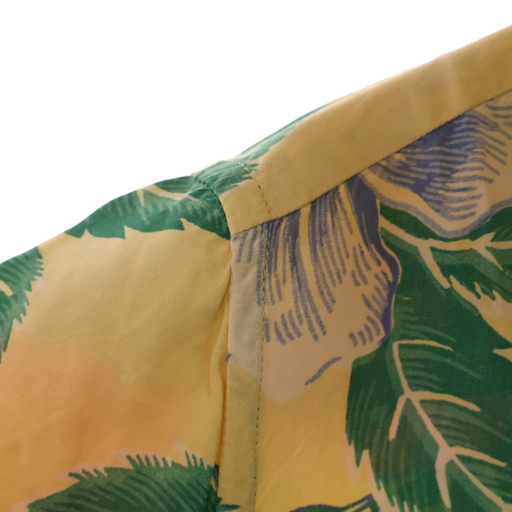 VINTAGE(ヴィンテージ) 50S VINTAGE MADE IN California ヴィンテージ メイドインカリフォルニア フラワー総柄プリント オープンカラー アロハ ハワイアン 半袖シャツ イエロー