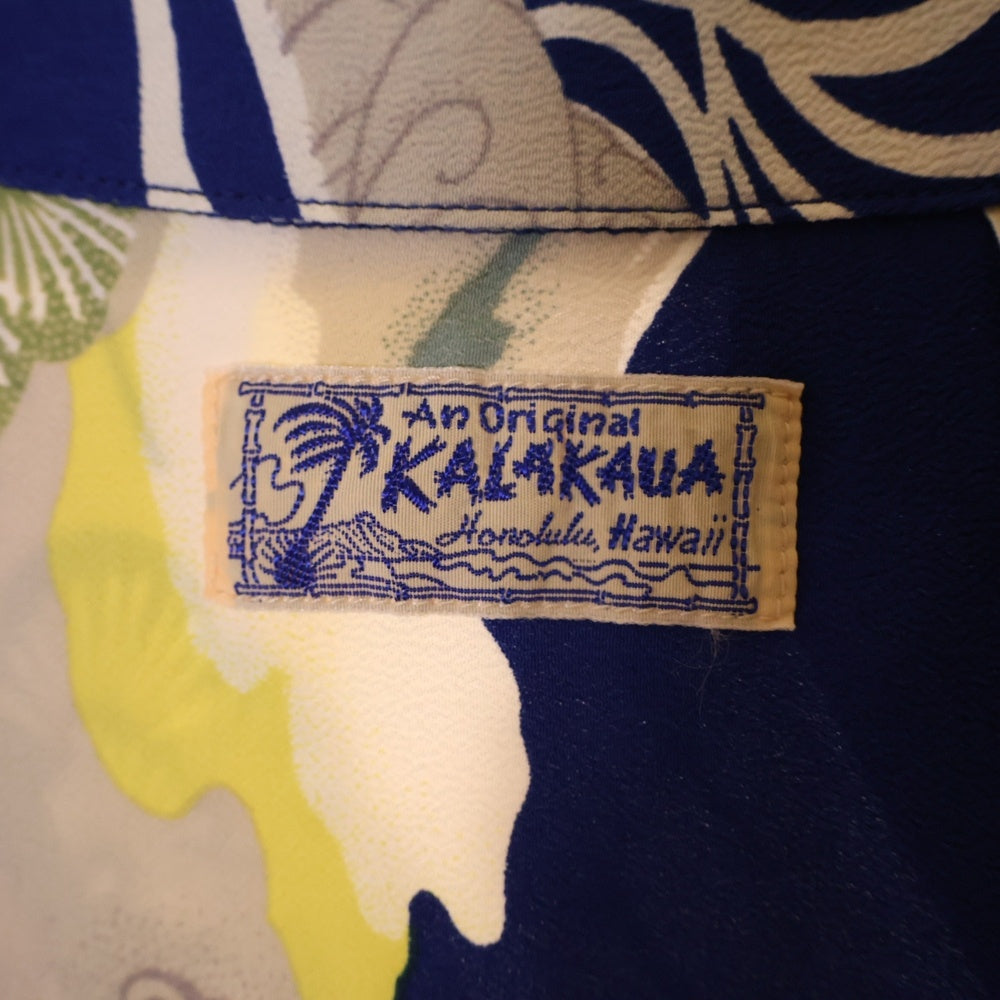 SUN SURF(サンサーフ) HUNT DOWN FROM SKY ハント ダウン フロム スカイ 総柄プリント レーヨン オープンカラー アロハ ハワイアン 半袖シャツ ブルー SS37573