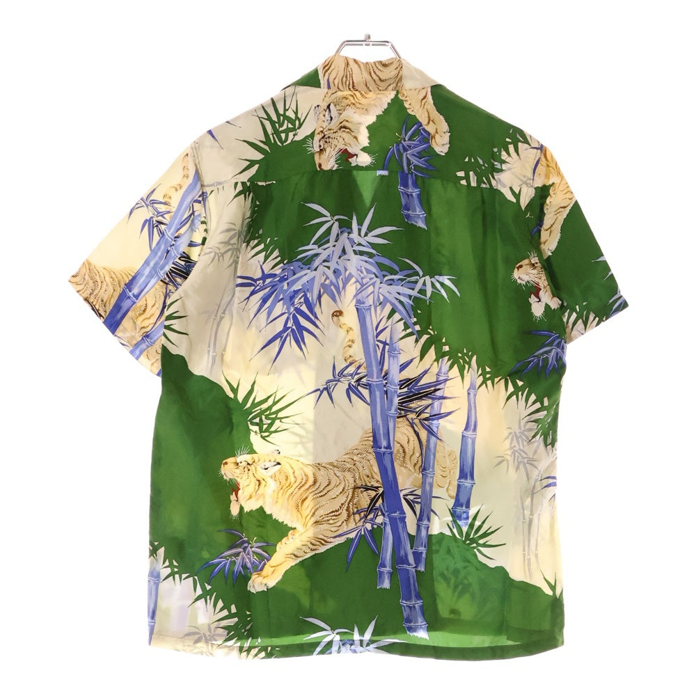 SUN SURF(サンサーフ) BAMBOO TIGER バンブー タイガー 総柄プリント レーヨン オープンカラー アロハ ハワイアン 半袖シャツ グリーン SS35846
