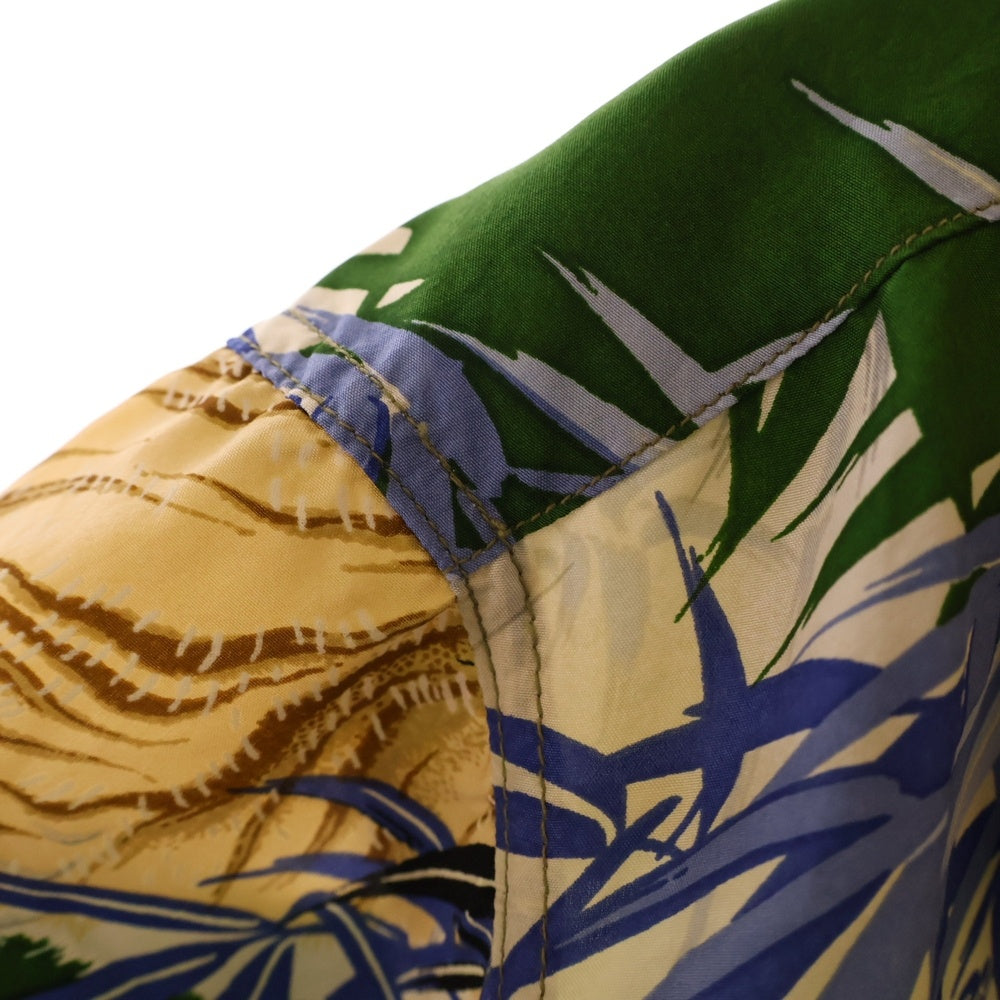 SUN SURF(サンサーフ) BAMBOO TIGER バンブー タイガー 総柄プリント レーヨン オープンカラー アロハ ハワイアン 半袖シャツ グリーン SS35846