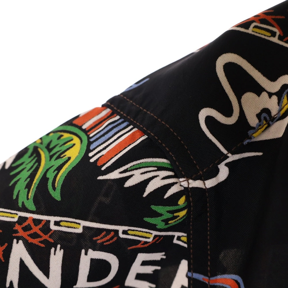 SUN SURF(サンサーフ) HAWAIIAN WONDERLAND ハワイアン ワンダーランド 総柄プリント レーヨン オープンカラー アロハ 半袖シャツ ブラック SS35492
