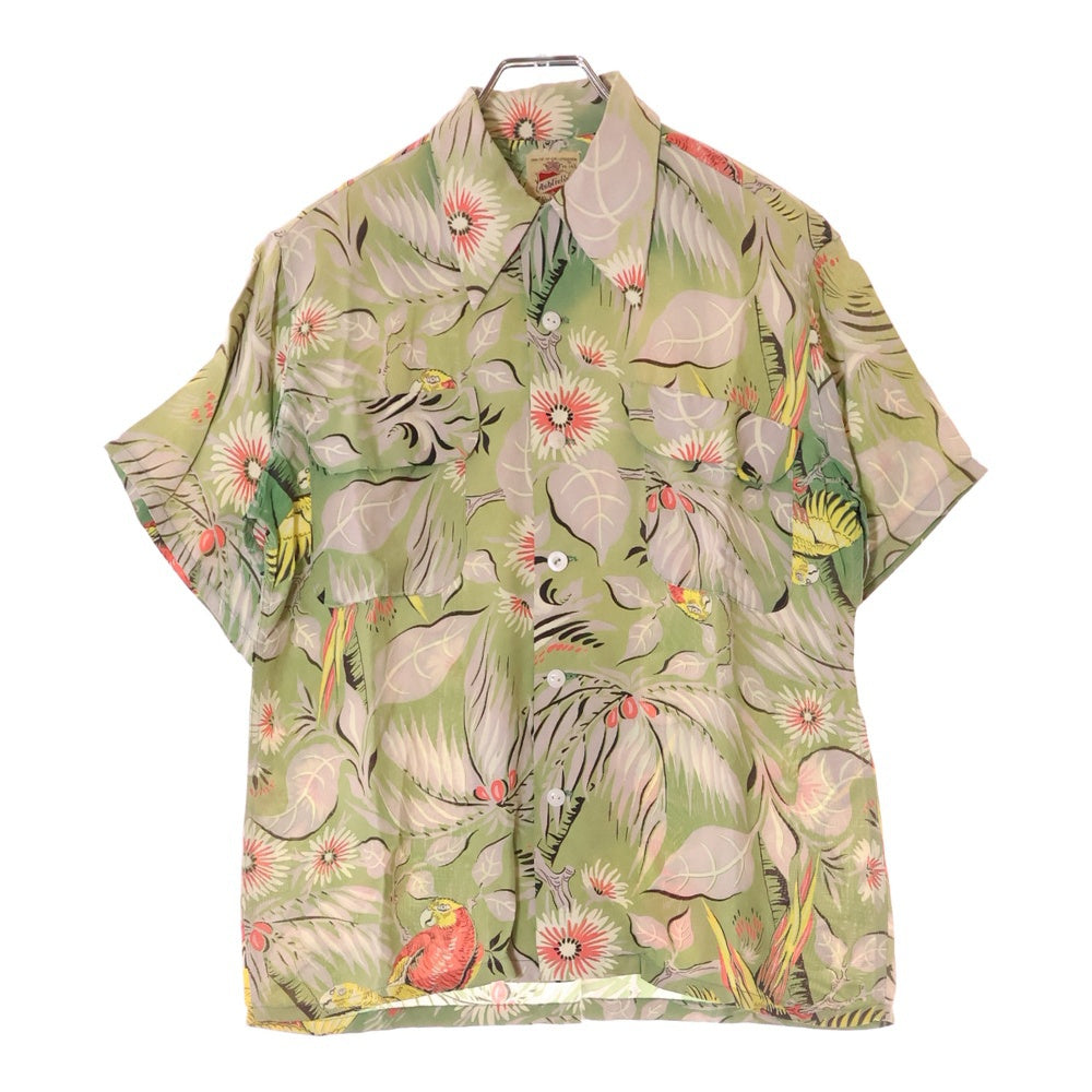 VINTAGE(ヴィンテージ) 50S VINTAGE ASHFIELD DUKE OF HOLLYWOOD ヴィンテージ アッシュフィールド デュークオブハリウッド 総柄レーヨン ハワイアン アロハ 半袖シャツ グリーン