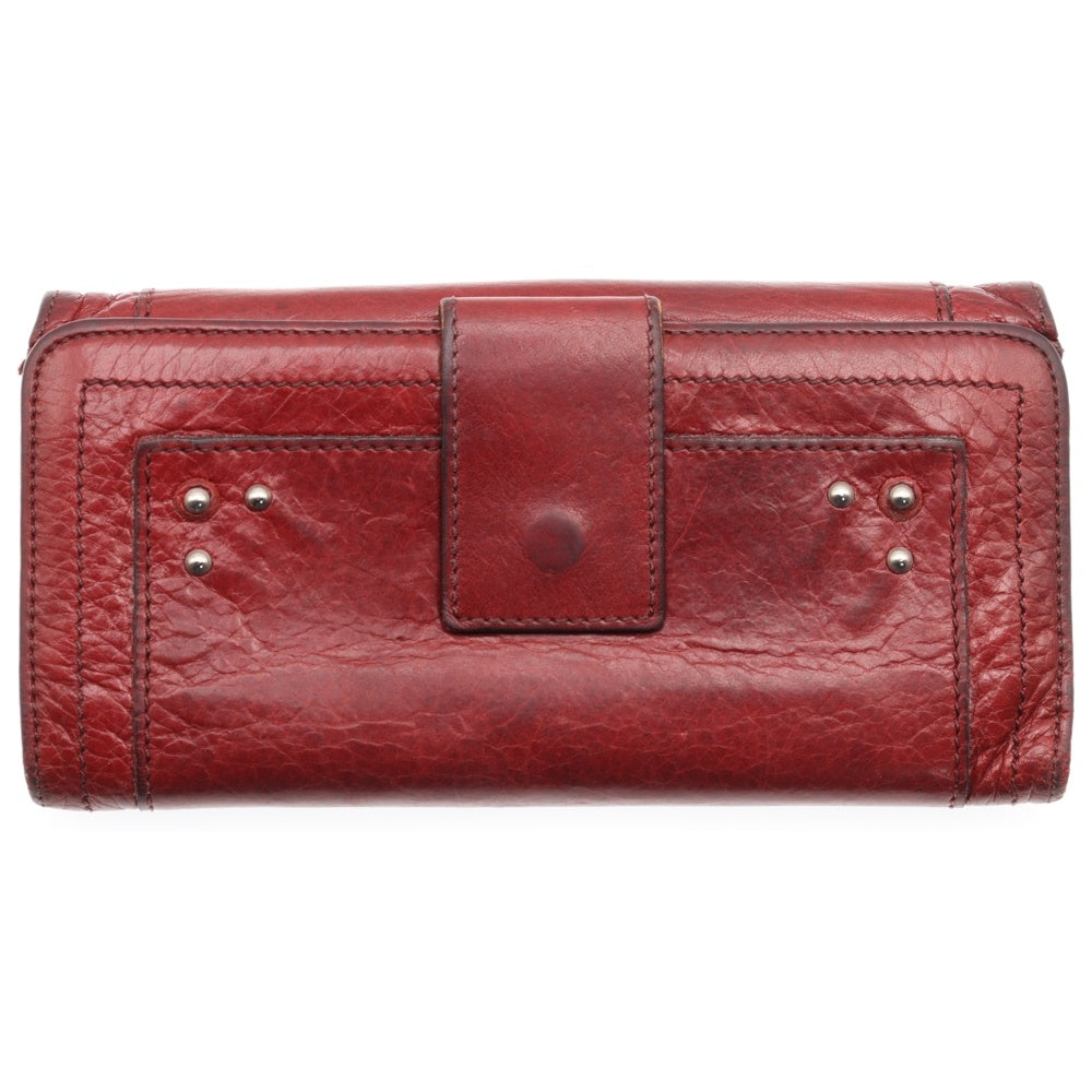 Chloe(クロエ) パディントン 南京錠 シルバー金具 レザーロングウォレット 長財布 レッド