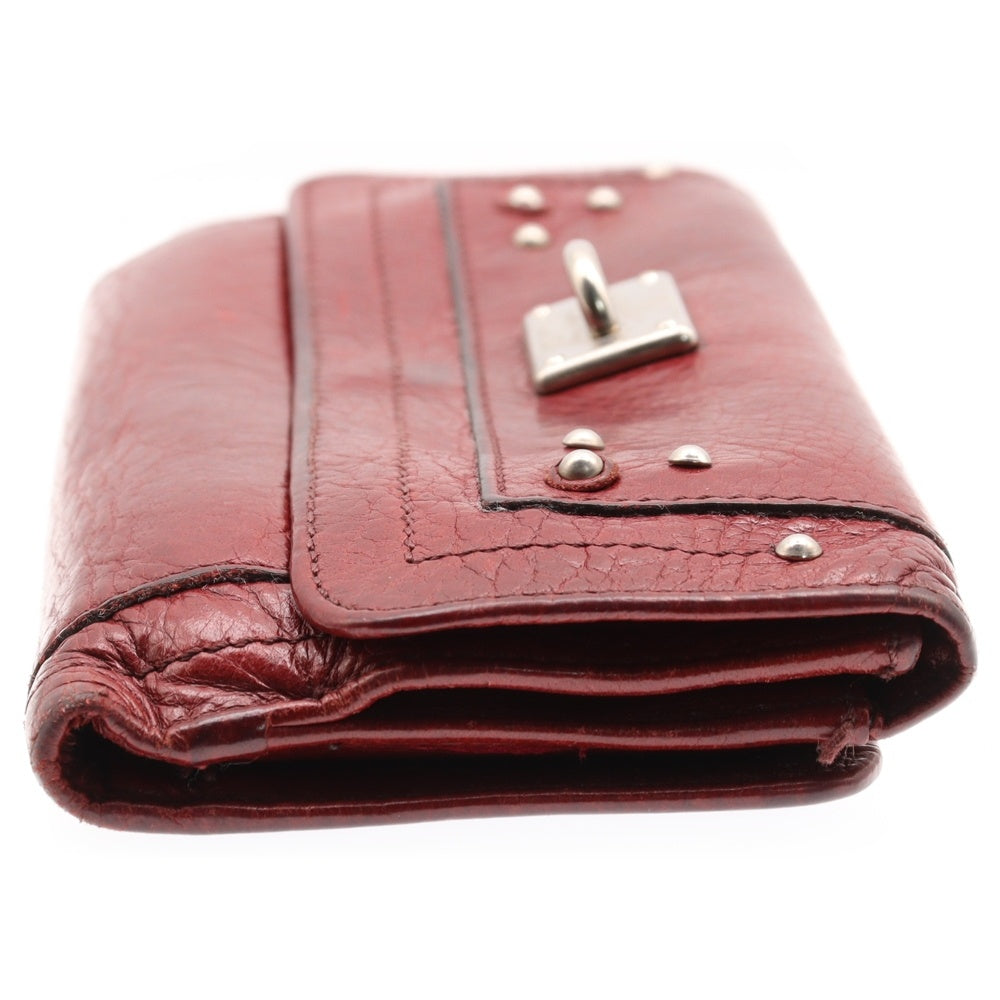 Chloe(クロエ) パディントン 南京錠 シルバー金具 レザーロングウォレット 長財布 レッド