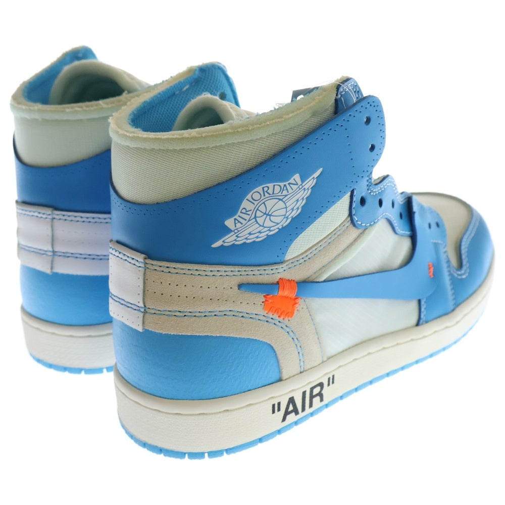 NIKE(ナイキ) ×OFF‐WHITE AIR JORDAN 1 HIGH UNC WHITE/DARK POWDER オフホワイト エアジョーダン1 パウダーブルー ハイカットスニーカー US9.5/27.5cm AQ0818-148