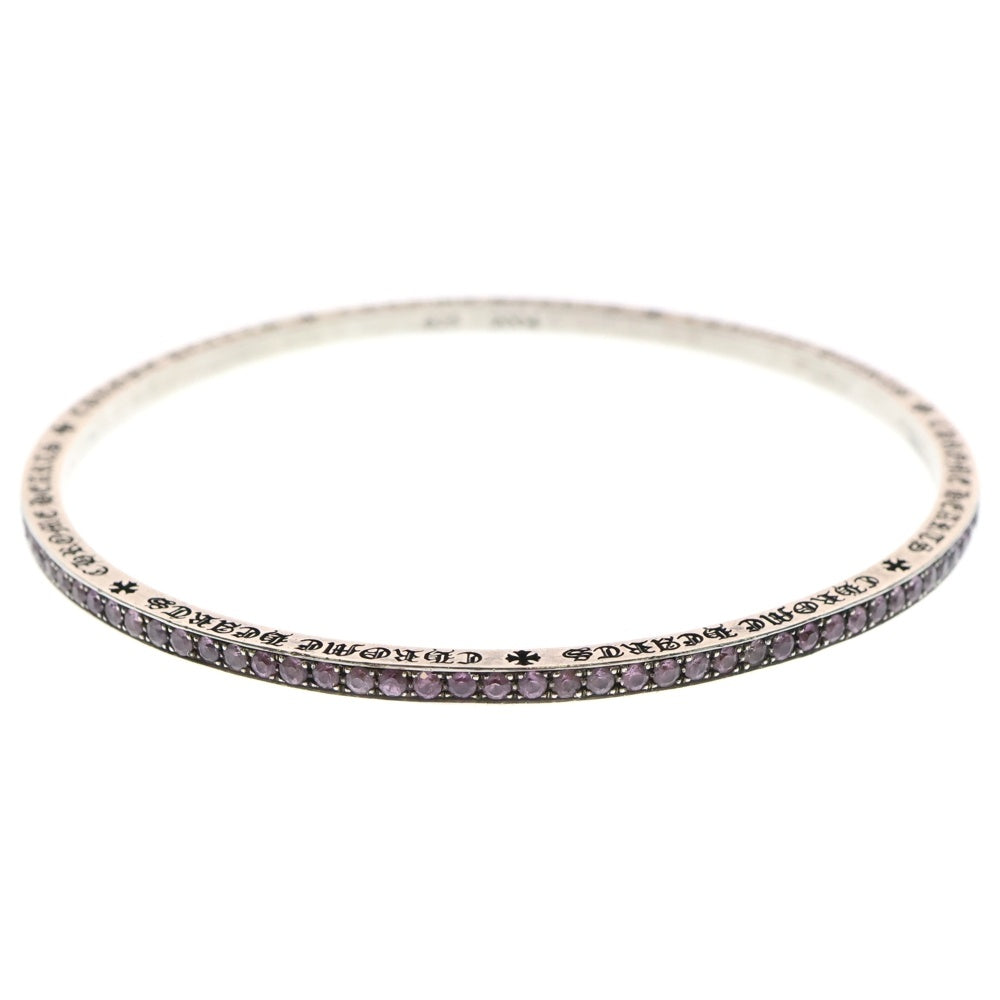 CHROME HEARTS(クロムハーツ) 3mm SPACER BANGLE AFTER P SAP 3mmスペーサー アフターPAVEピンクサファイア バングル ブレスレット シルバー