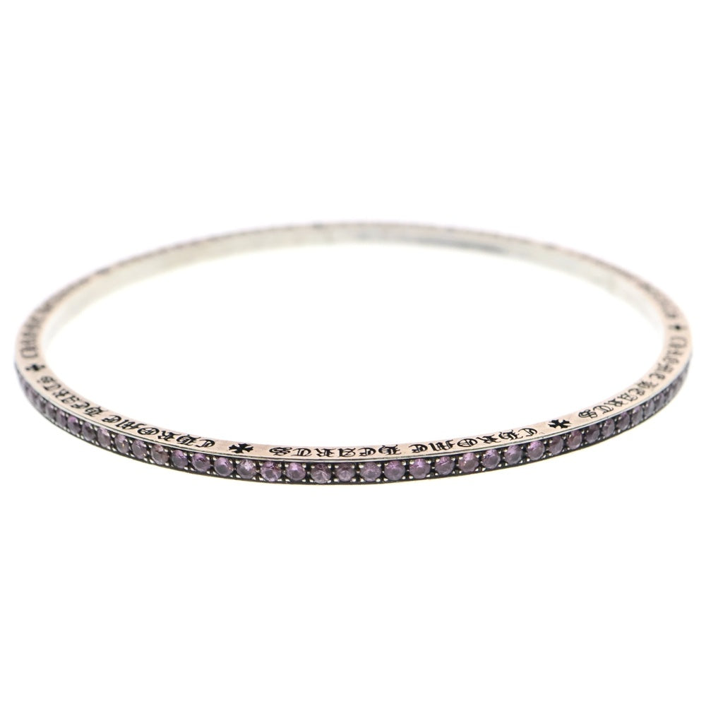 CHROME HEARTS(クロムハーツ) 3mm SPACER BANGLE AFTER P SAP 3mmスペーサー アフターPAVEピンクサファイア バングル ブレスレット シルバー