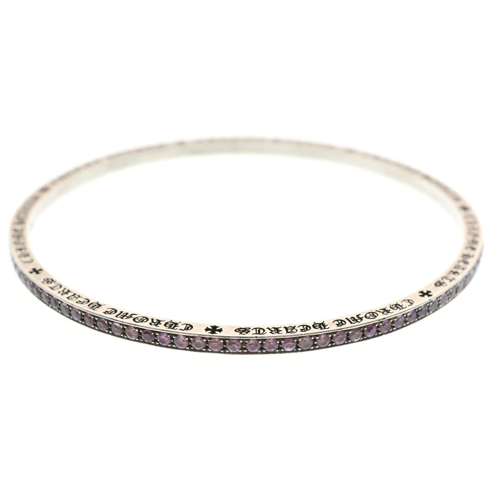 CHROME HEARTS(クロムハーツ) 3mm SPACER BANGLE AFTER P SAP 3mmスペーサー アフターPAVEピンクサファイア バングル ブレスレット シルバー